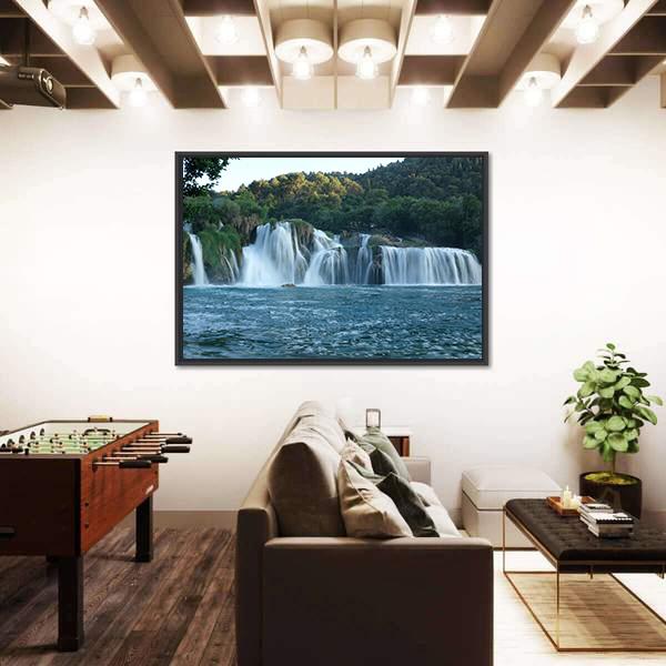 Waterfalls At Plitvice Lakes National Park Panoramic Canvas Wall Art-1 Piece-36" x 12"-Tiaracle