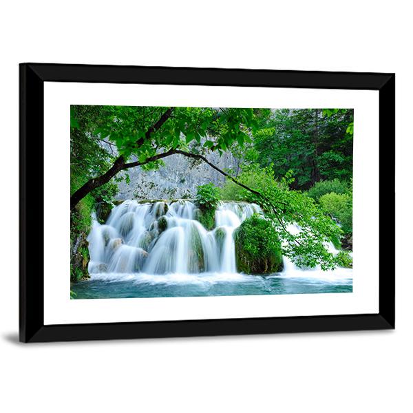 Waterfalls In Plitvice Jezera National Park In Croatia Canvas Wall Art-3 Horizontal-Gallery Wrap-25" x 16"-Tiaracle