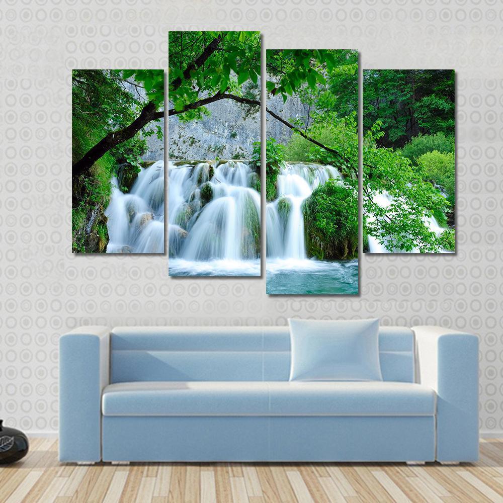 Waterfalls In Plitvice Jezera National Park In Croatia Canvas Wall Art-4 Pop-Gallery Wrap-50" x 32"-Tiaracle