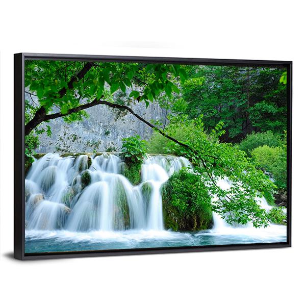 Waterfalls In Plitvice Jezera National Park Panoramic Canvas Wall Art-1 Piece-36" x 12"-Tiaracle