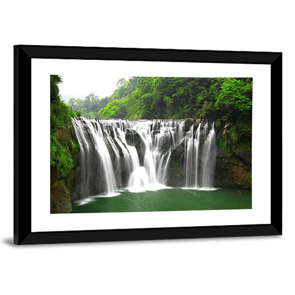 Waterfalls In Shifen Taiwan Canvas Wall Art-3 Horizontal-Gallery Wrap-25" x 16"-Tiaracle