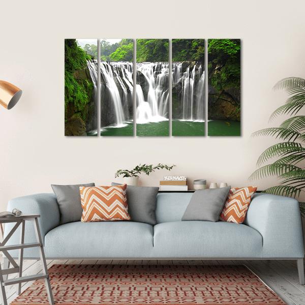 Waterfalls In Shifen Taiwan Canvas Wall Art-5 Horizontal-Gallery Wrap-22" x 12"-Tiaracle
