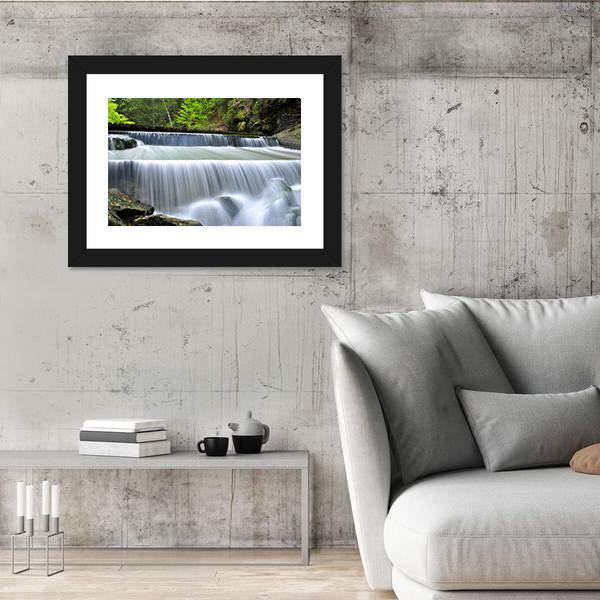 Waterfalls In The Bavarian Forest In Germany Canvas Wall Art-3 Horizontal-Gallery Wrap-25" x 16"-Tiaracle