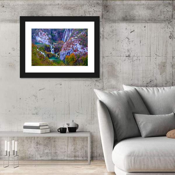 Waterfalls Of Plitvice National Park Canvas Wall Art-5 Horizontal-Gallery Wrap-22" x 12"-Tiaracle