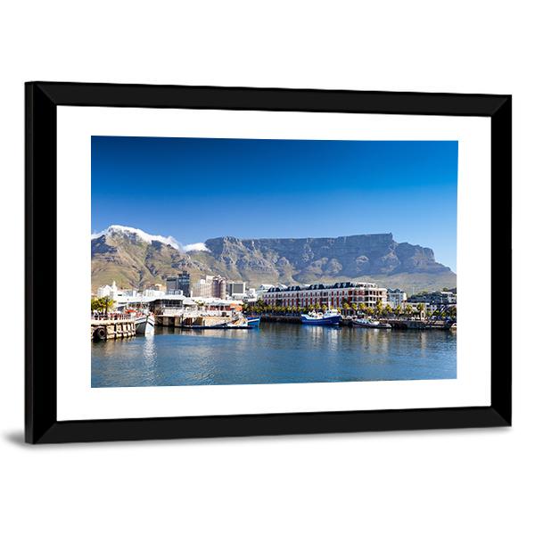 Waterfront And Table Mountain Canvas Wall Art-3 Horizontal-Gallery Wrap-25" x 16"-Tiaracle