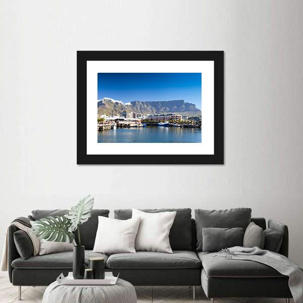 Waterfront And Table Mountain Canvas Wall Art-3 Horizontal-Gallery Wrap-25" x 16"-Tiaracle