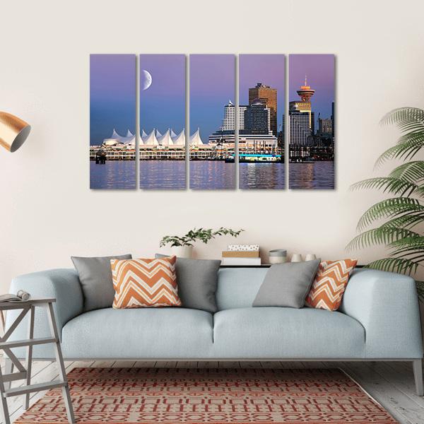 Waterfront At Canada Place Canvas Wall Art-5 Horizontal-Gallery Wrap-22" x 12"-Tiaracle
