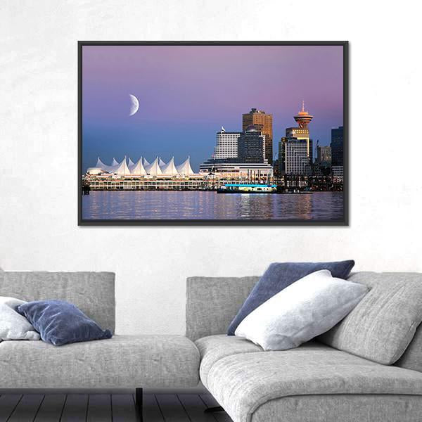 Waterfront At Canada Place Canvas Wall Art-5 Horizontal-Gallery Wrap-22" x 12"-Tiaracle