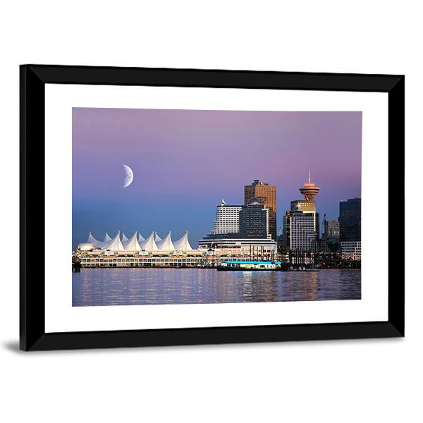 Waterfront At Canada Place Canvas Wall Art-5 Horizontal-Gallery Wrap-22" x 12"-Tiaracle