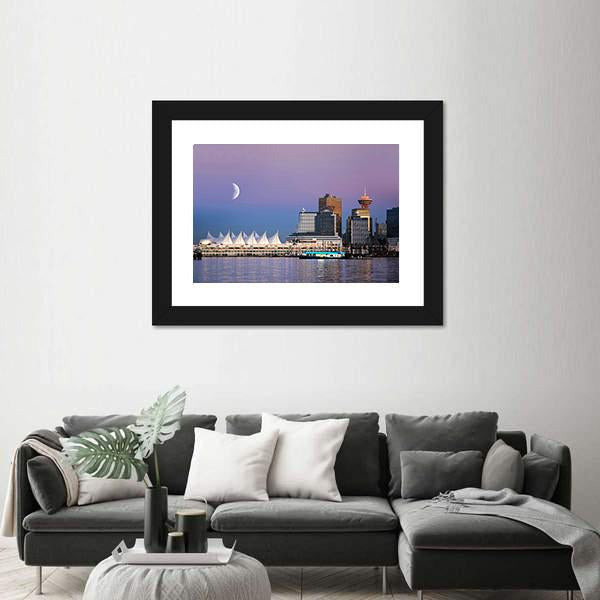 Waterfront At Canada Place Canvas Wall Art-3 Horizontal-Gallery Wrap-25" x 16"-Tiaracle
