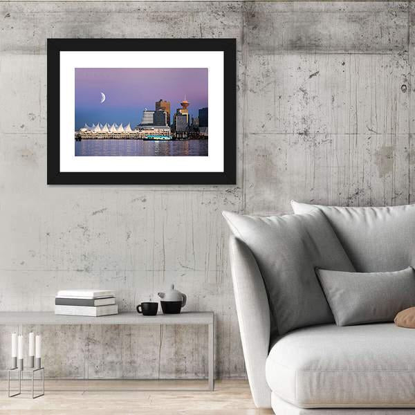 Waterfront At Canada Place Canvas Wall Art-3 Horizontal-Gallery Wrap-25" x 16"-Tiaracle