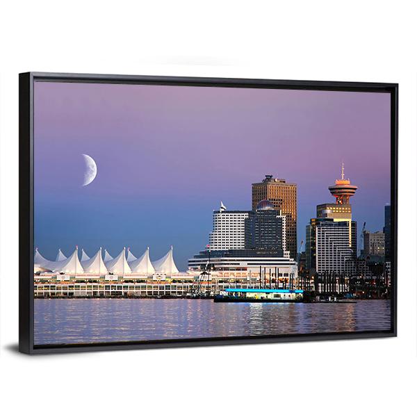 Waterfront At Canada Place Canvas Wall Art-5 Horizontal-Gallery Wrap-22" x 12"-Tiaracle