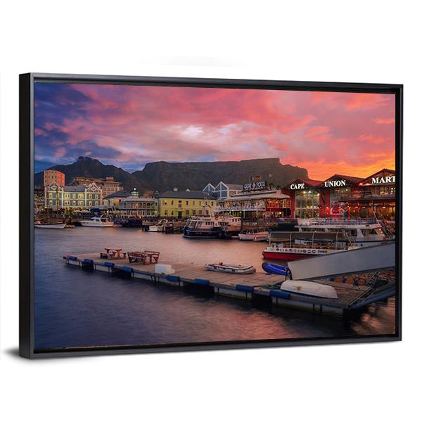 Waterfront At The Sunset Time Canvas Wall Art-3 Horizontal-Gallery Wrap-25" x 16"-Tiaracle