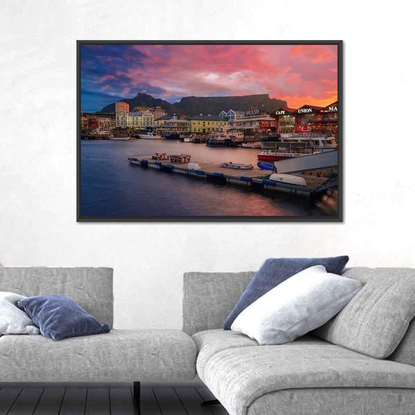 Waterfront At The Sunset Time Canvas Wall Art-3 Horizontal-Gallery Wrap-25" x 16"-Tiaracle