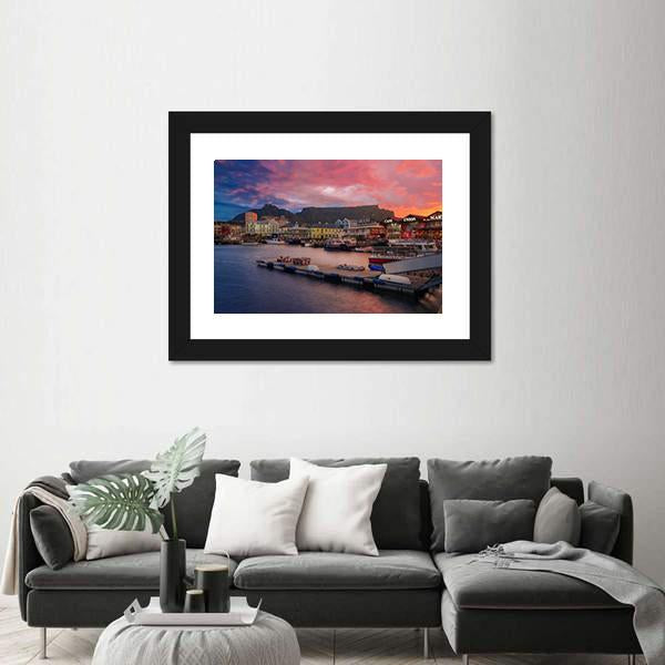 Waterfront At The Sunset Time Canvas Wall Art-3 Horizontal-Gallery Wrap-25" x 16"-Tiaracle