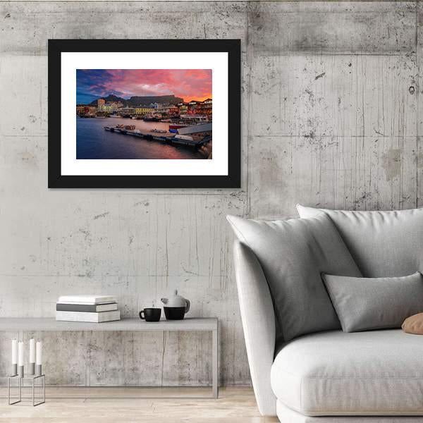 Waterfront At The Sunset Time Canvas Wall Art-3 Horizontal-Gallery Wrap-25" x 16"-Tiaracle
