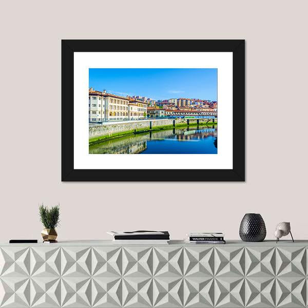 Waterfront Of The Nervion River Canvas Wall Art-1 Piece-Framed Print-20" x 16"-Tiaracle