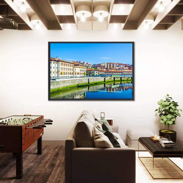Waterfront Of The Nervion River Canvas Wall Art-3 Horizontal-Gallery Wrap-25" x 16"-Tiaracle