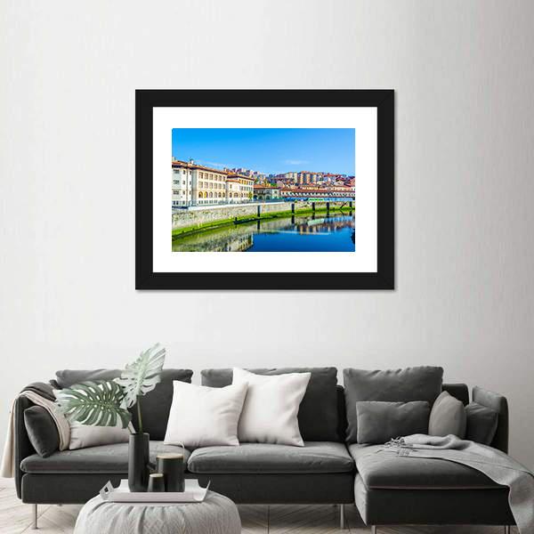 Waterfront Of The Nervion River Canvas Wall Art-3 Horizontal-Gallery Wrap-25" x 16"-Tiaracle