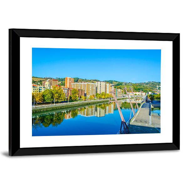 Waterfront Of The Nervion River In Bilbao Canvas Wall Art-3 Horizontal-Gallery Wrap-25" x 16"-Tiaracle