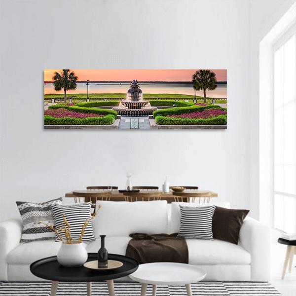 Waterfront Park In Charleston Panoramic Canvas Wall Art-1 Piece-36" x 12"-Tiaracle