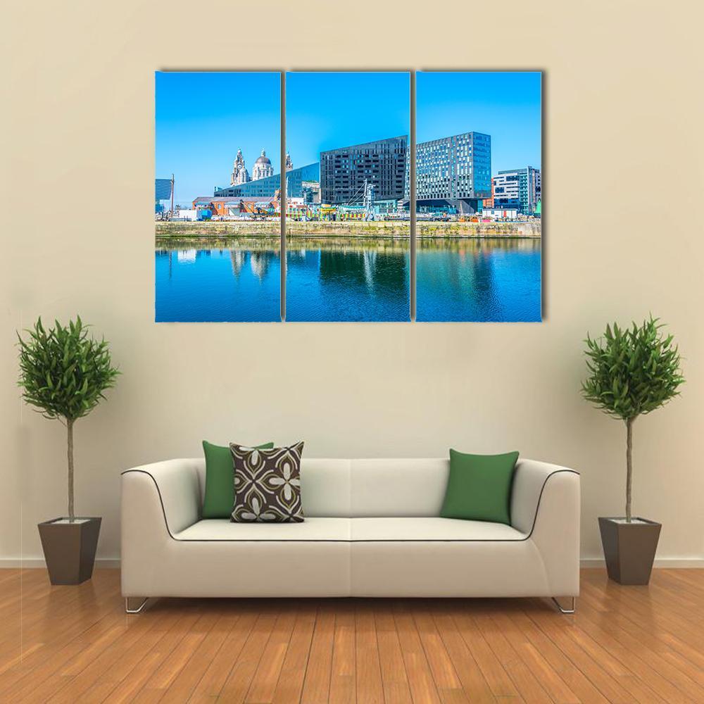 Waterside Of Liverpool In England Canvas Wall Art-3 Horizontal-Gallery Wrap-37" x 24"-Tiaracle
