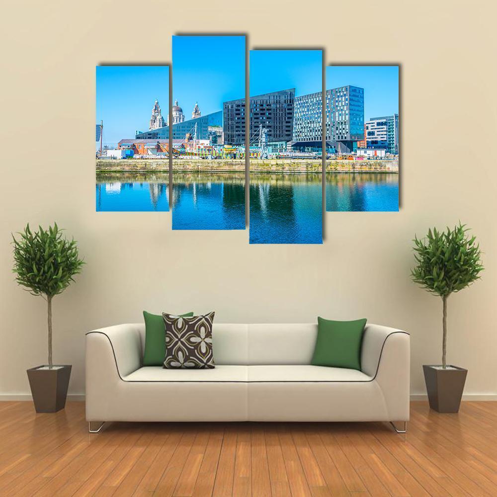 Waterside Of Liverpool In England Canvas Wall Art-4 Pop-Gallery Wrap-50" x 32"-Tiaracle