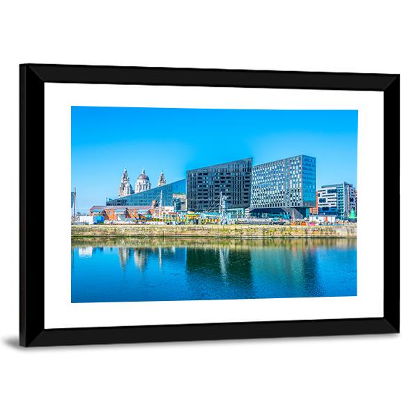 Waterside Of Liverpool In England Panoramic Canvas Wall Art-1 Piece-36" x 12"-Tiaracle