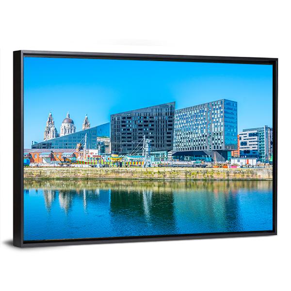 Waterside Of Liverpool In England Panoramic Canvas Wall Art-1 Piece-36" x 12"-Tiaracle