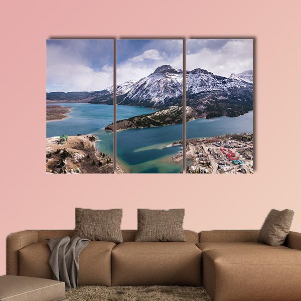 Waterton Lakes From The Bears Hump Canvas Wall Art-3 Horizontal-Gallery Wrap-37" x 24"-Tiaracle