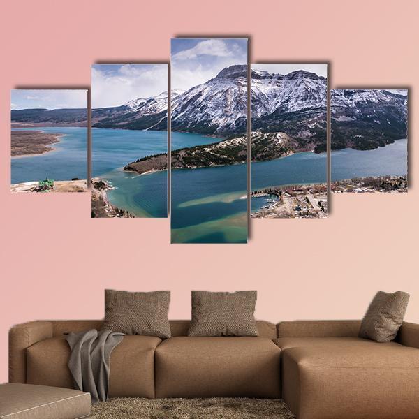 Waterton Lakes From The Bears Hump Canvas Wall Art-5 Star-Gallery Wrap-62" x 32"-Tiaracle