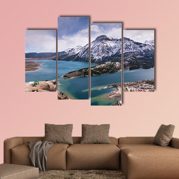 Waterton Lakes From The Bears Hump Canvas Wall Art-4 Pop-Gallery Wrap-50" x 32"-Tiaracle
