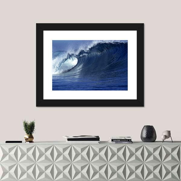 Wave In Ocean Fiji Canvas Wall Art-1 Piece-Framed Print-20" x 16"-Tiaracle