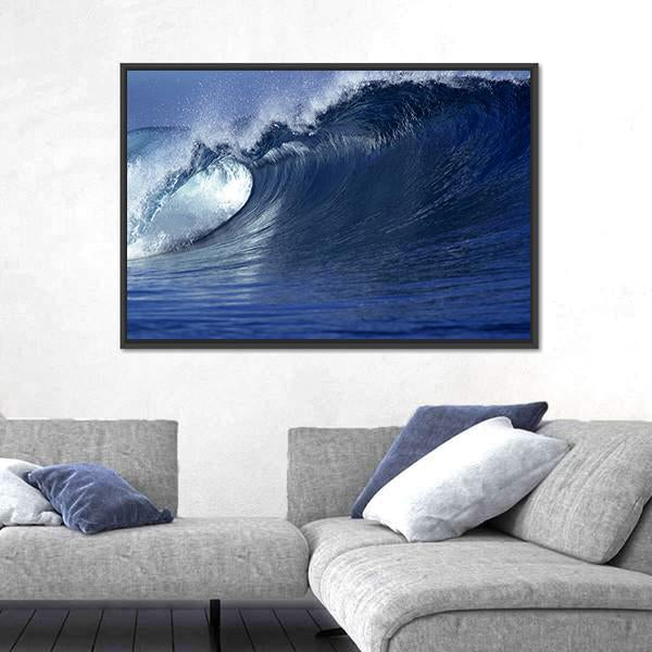 Wave In Ocean Fiji Canvas Wall Art-5 Horizontal-Gallery Wrap-22" x 12"-Tiaracle