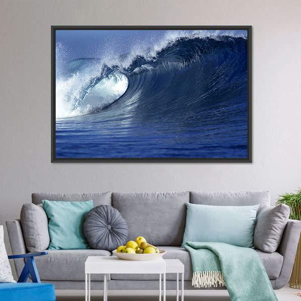 Wave In Ocean Fiji Canvas Wall Art-3 Horizontal-Gallery Wrap-25" x 16"-Tiaracle