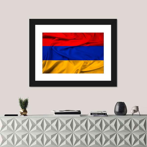 Waving Armenia Flag Canvas Wall Art-1 Piece-Framed Print-20" x 16"-Tiaracle