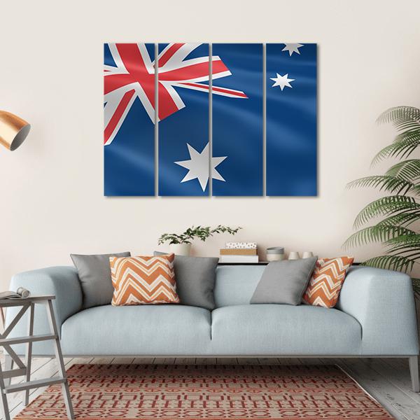 Flag of Australia Canvas Wall Art-4 Horizontal-Gallery Wrap-34" x 24"-Tiaracle