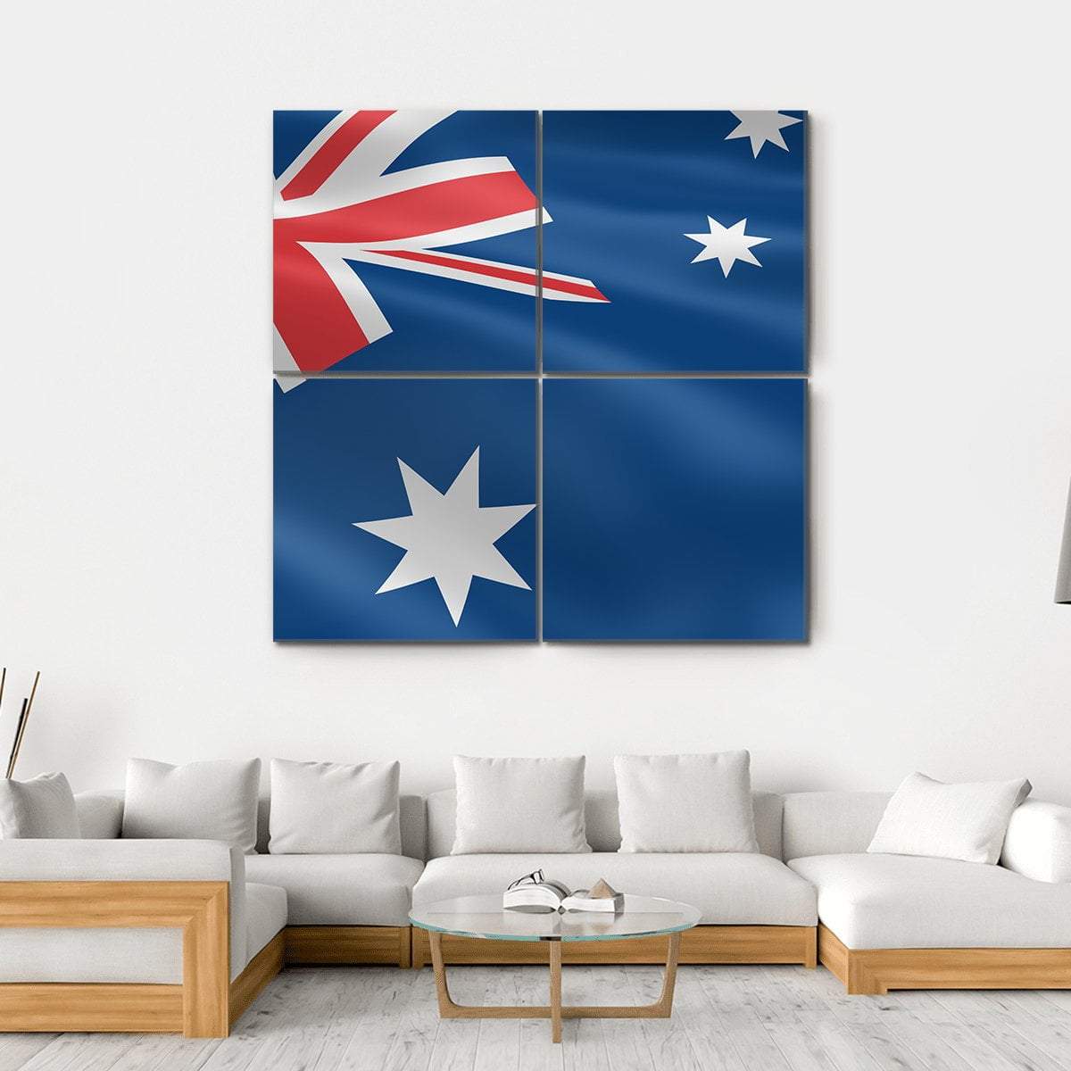 Flag of Australia Canvas Wall Art-4 Square-Gallery Wrap-17" x 17"-Tiaracle