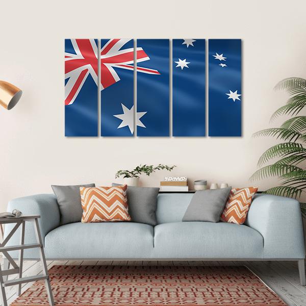 Flag of Australia Canvas Wall Art-5 Horizontal-Gallery Wrap-22" x 12"-Tiaracle