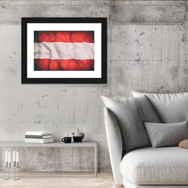 Waving Austrian Flag Canvas Wall Art-3 Horizontal-Gallery Wrap-25" x 16"-Tiaracle