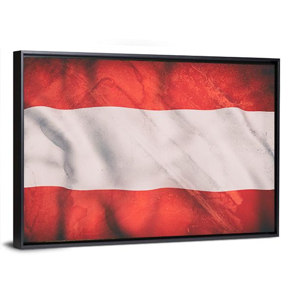 Waving Austrian Flag Canvas Wall Art-3 Horizontal-Gallery Wrap-25" x 16"-Tiaracle