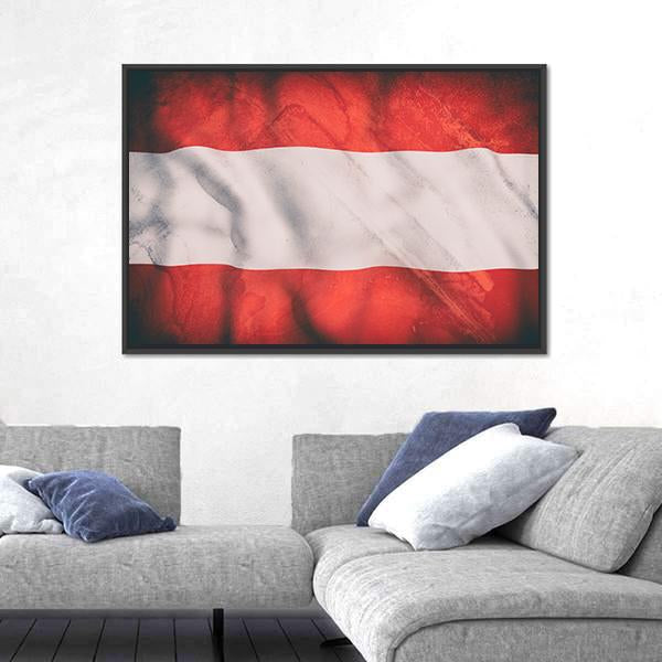 Waving Austrian Flag Canvas Wall Art-3 Horizontal-Gallery Wrap-25" x 16"-Tiaracle