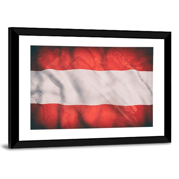 Waving Austrian Flag Canvas Wall Art-3 Horizontal-Gallery Wrap-25" x 16"-Tiaracle
