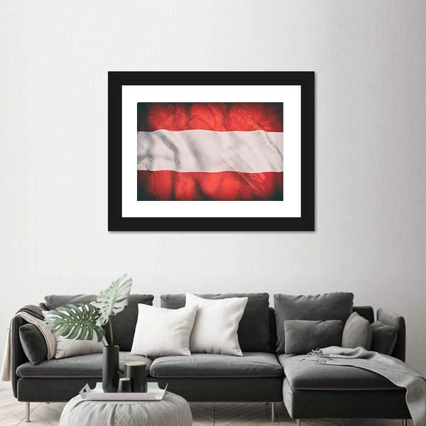Waving Austrian Flag Canvas Wall Art-3 Horizontal-Gallery Wrap-25" x 16"-Tiaracle