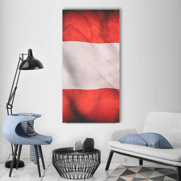 Waving Austrian Flag Vertical Canvas Wall Art-1 Vertical-Gallery Wrap-12" x 24"-Tiaracle