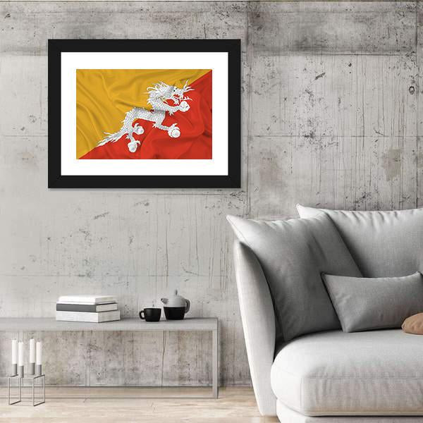 Waving Bhutan Flag Canvas Wall Art-3 Horizontal-Gallery Wrap-25" x 16"-Tiaracle