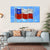 Waving Chilean Flag Canvas Wall Art-5 Horizontal-Gallery Wrap-22" x 12"-Tiaracle