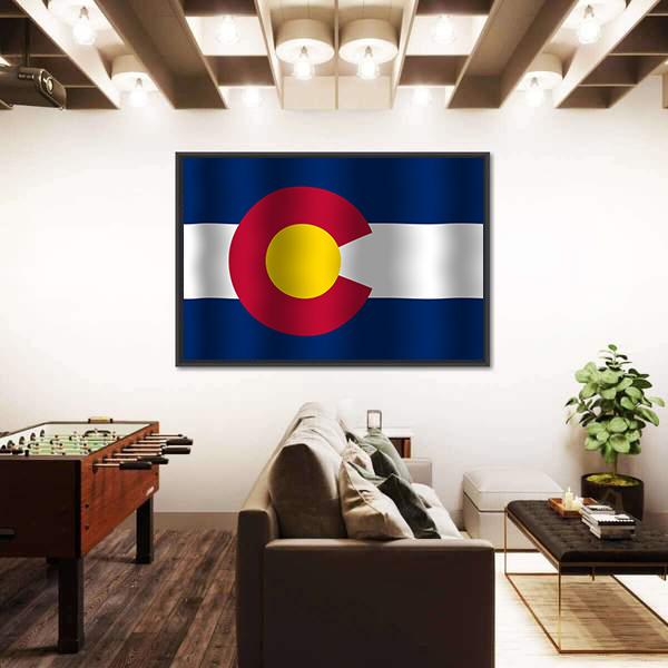Waving Colorado State Flag Canvas Wall Art-5 Horizontal-Gallery Wrap-22" x 12"-Tiaracle