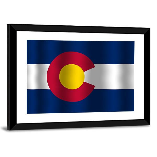 Waving Colorado State Flag Canvas Wall Art-5 Horizontal-Gallery Wrap-22" x 12"-Tiaracle