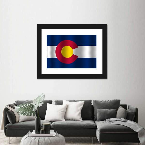 Waving Colorado State Flag Canvas Wall Art-5 Horizontal-Gallery Wrap-22" x 12"-Tiaracle